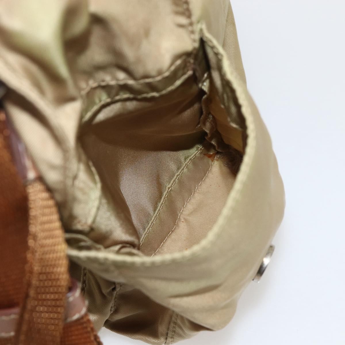 Prada PRADA Shoulder Bag Nylon Khaki Silver Authentic 175738