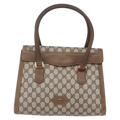 Gucci GUCCI GG Supreme Hand Bag PVC Beige Gold Authentic 150024