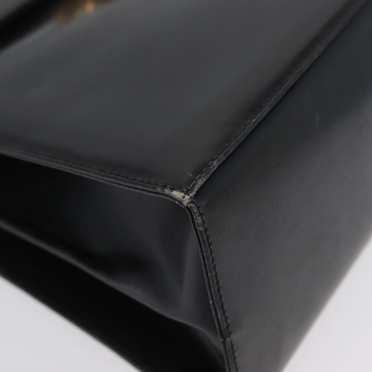 Salvatore Ferragamo Salvatore Ferragamo Gancini Hand Bag Leather 2way Black Gold Authentic ARZ228