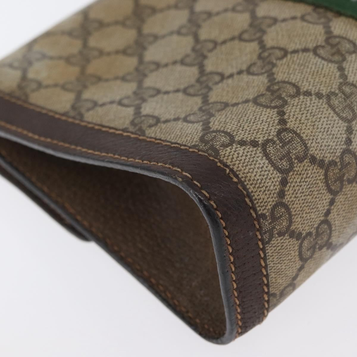 Gucci GUCCI GG Supreme Web Sherry Line Bag PVC Beige Gold 67 039 3087 Authentic 173857
