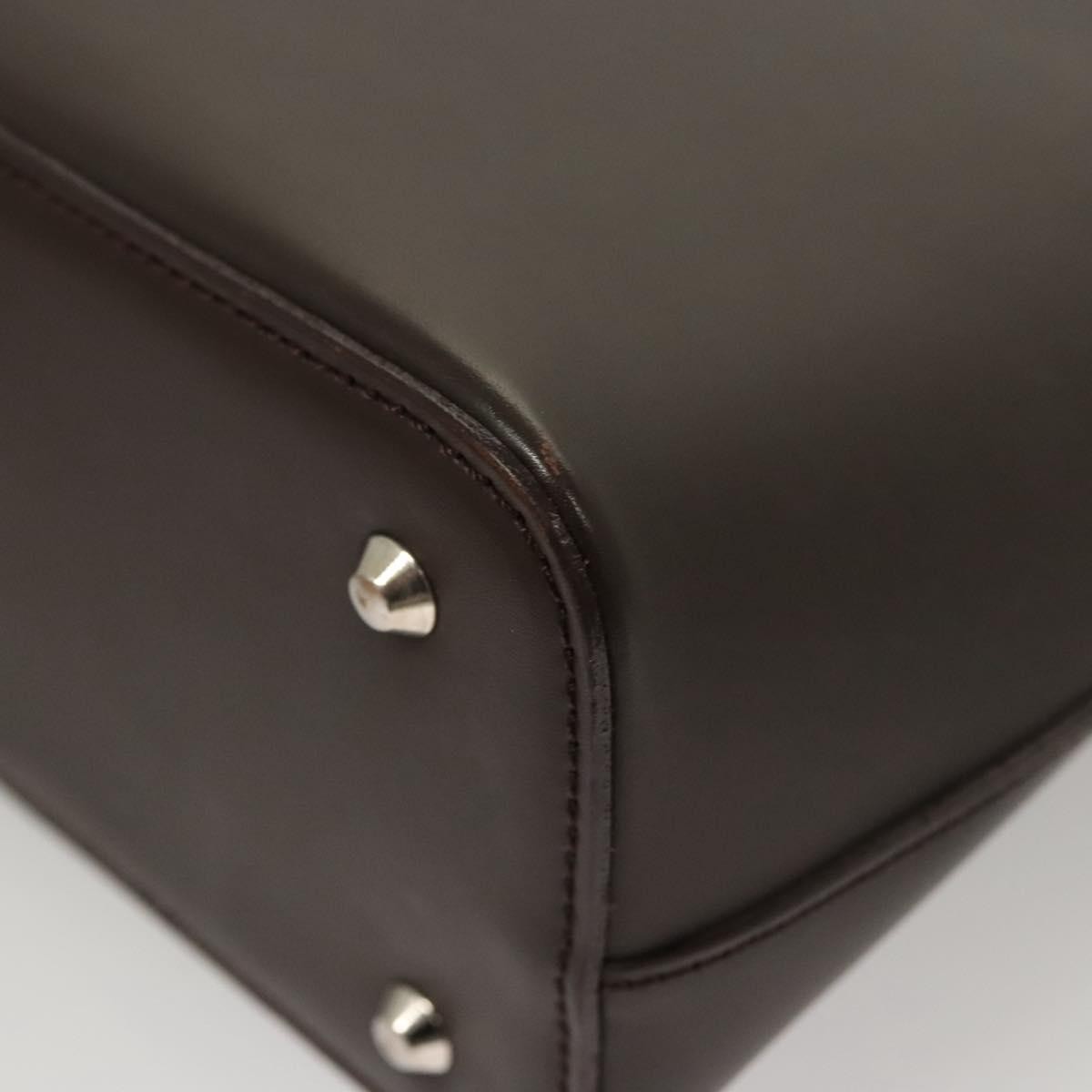 Burberry BURBERRY Shoulder Bag Leather Brown Silver Authentic BA2674
