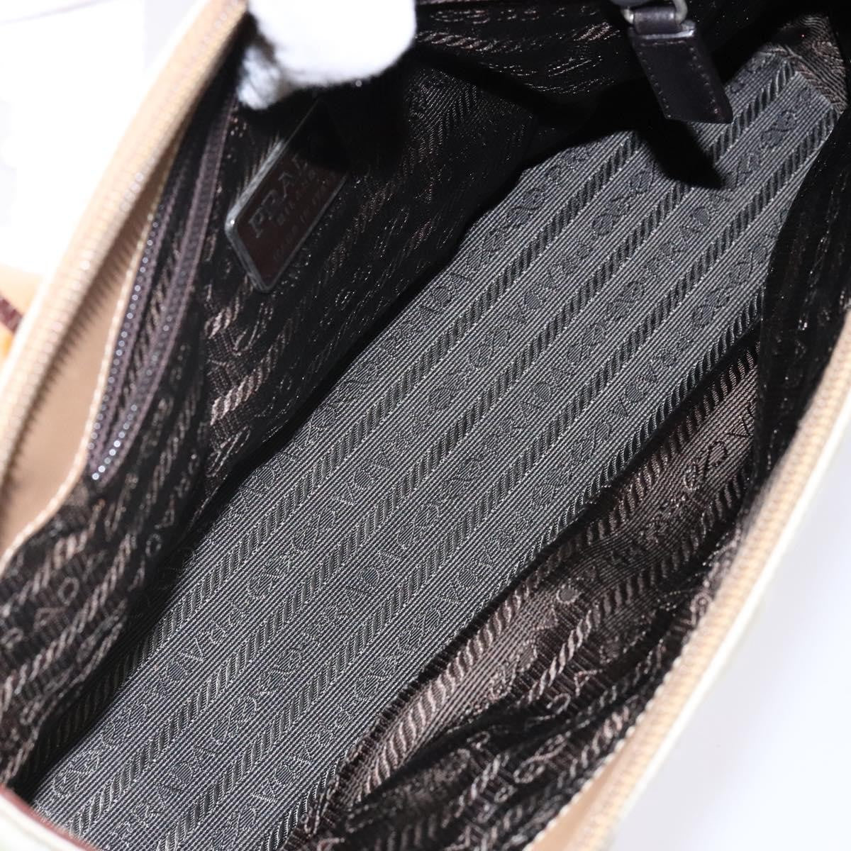 Prada PRADA Shoulder Bag Nylon Leather Beige Authentic bs29050
