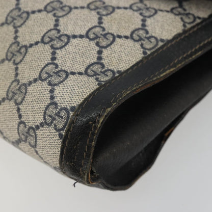Gucci GUCCI GG Supreme Sherry Line Clutch Bag PVC Navy Gold 41 014 3087 Authentic YKZ1523