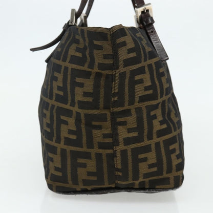 Fendi FENDI Zucca Canvas Hand Bag Black Brown Authentic 175169