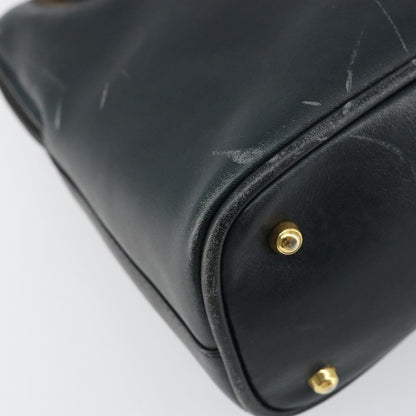 Gucci GUCCI Bamboo Hand Bag Leather 2way Navy Gold 000 2058 0290 0 Authentic 145765