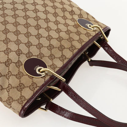 Gucci GUCCI GG Canvas Tote Bag Beige Gold 120837 Authentic YKZ1152