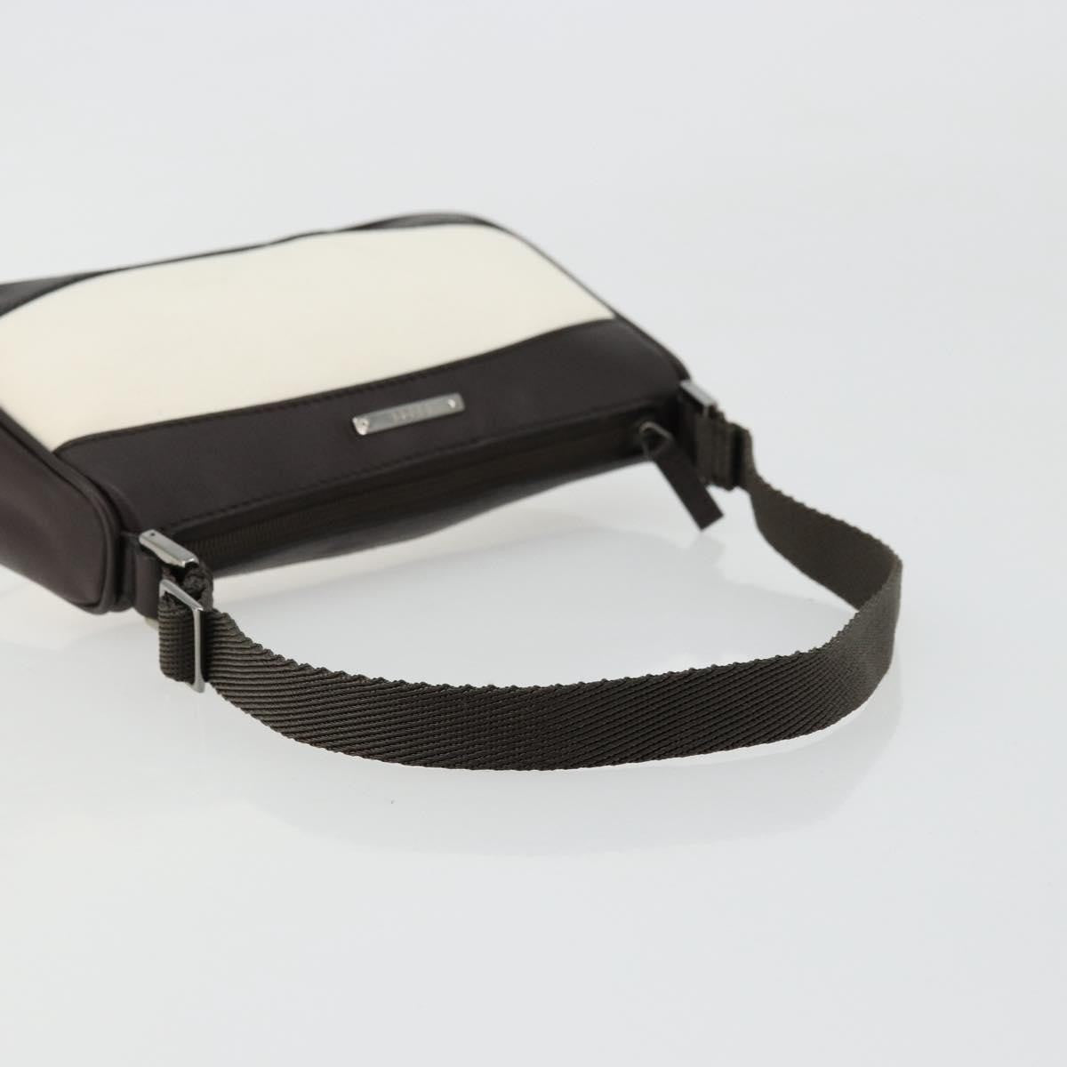 Gucci GUCCI Hand Pouch Bag Canvas Leather Brown White 92821 Authentic 177484A