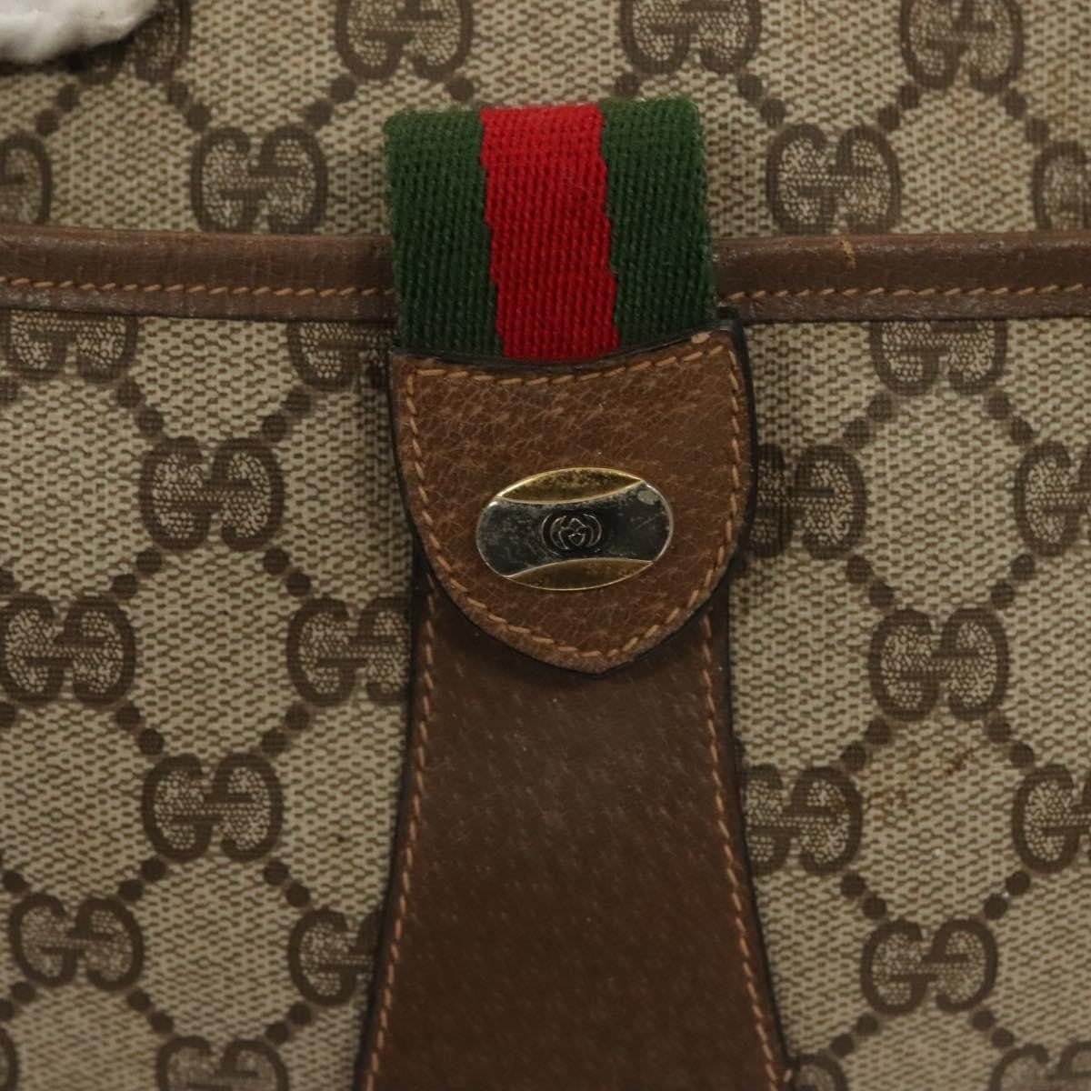 Gucci GUCCI GG Supreme Web Sherry Line Bag PVC Beige Gold 89 02 032 Authentic 128996