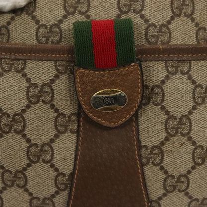Gucci GUCCI GG Supreme Web Sherry Line Bag PVC Beige Gold 89 02 032 Authentic 128996