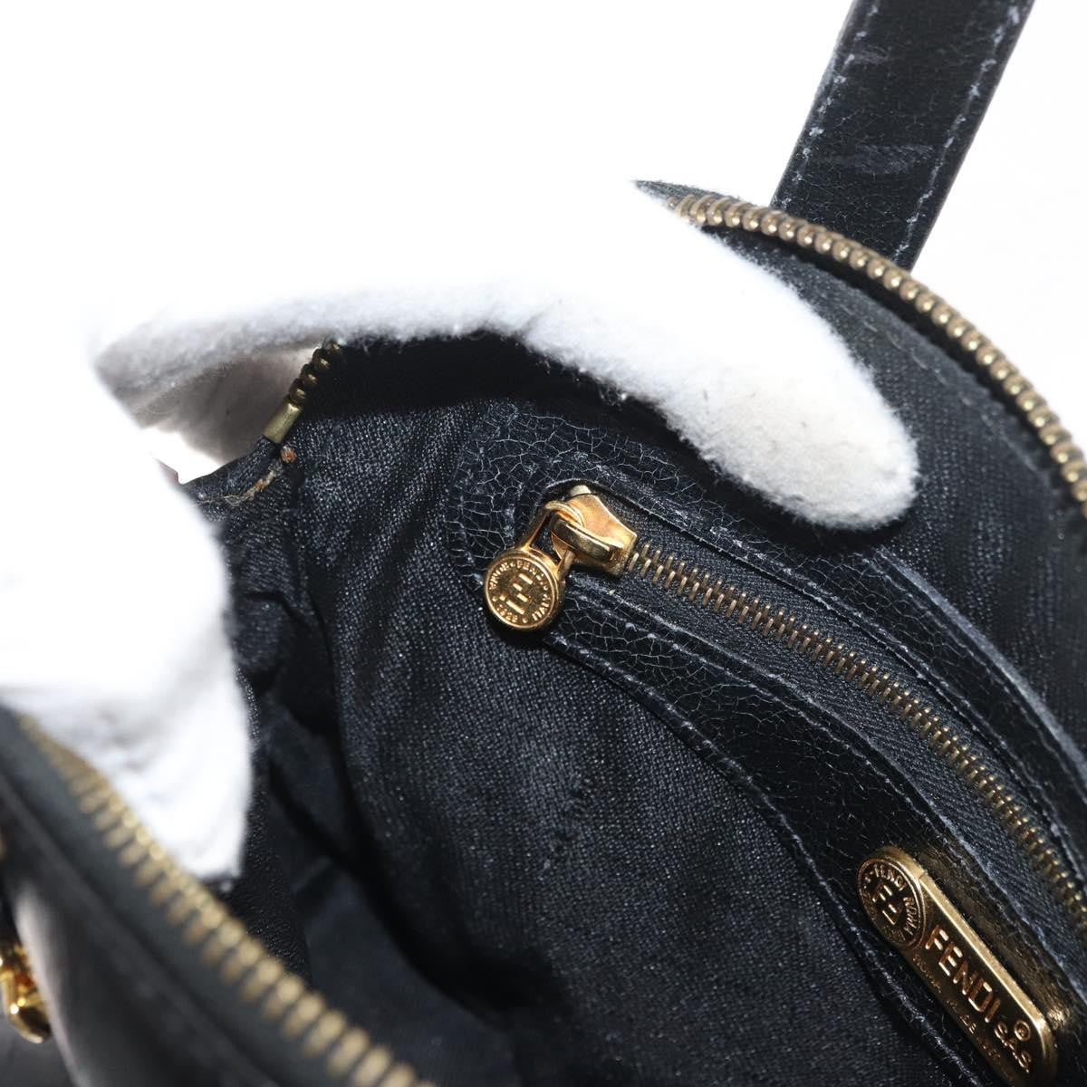 Fendi FENDI Hand Bag Patent leather 2way Black Gold Authentic ti3390