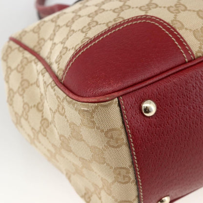 Gucci GUCCI GG Canvas Web Sherry Line Pretty Tote Bag Beige Gold 177052 Authentic fm5307