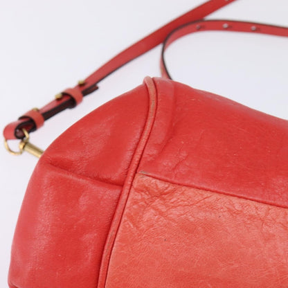 Chloé Chloé Chloe Etel Hand Bag Leather 2way Red Gold Authentic th6324