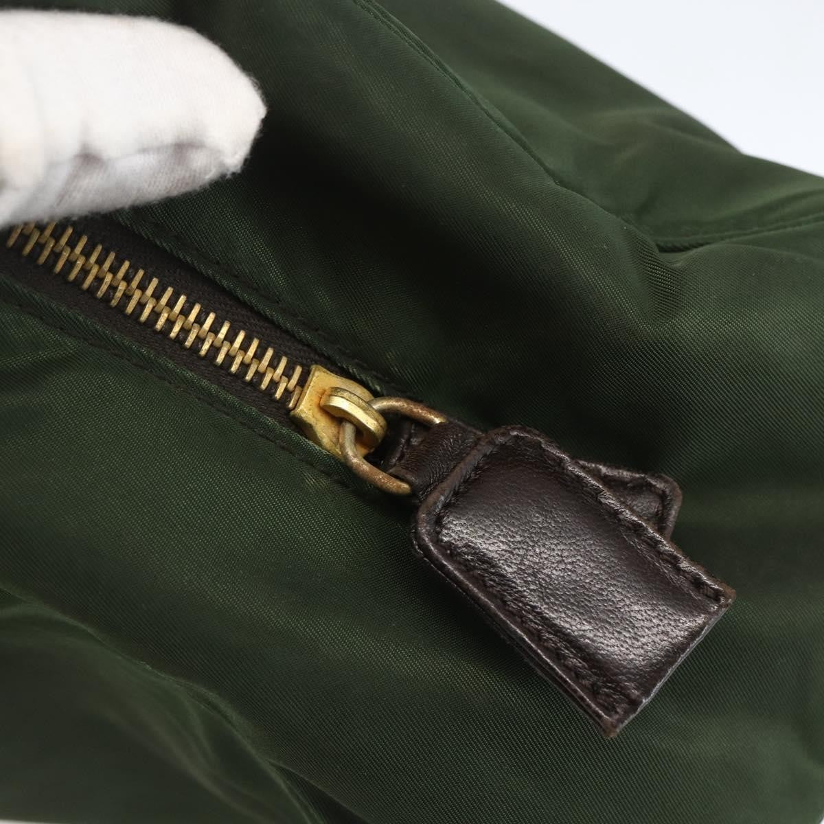 Prada PRADA Chain Shoulder Bag Nylon Green Gold Authentic 159258