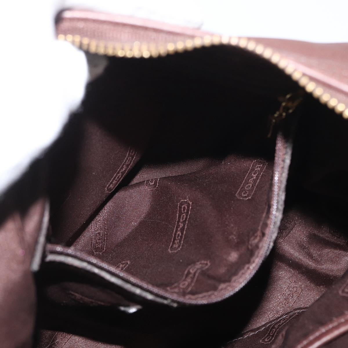Coach Coach Shoulder Bag Leather Brown Gold Authentic 172666