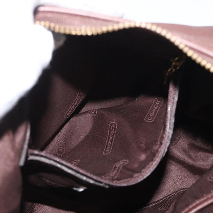 Coach Coach Shoulder Bag Leather Brown Gold Authentic 172666