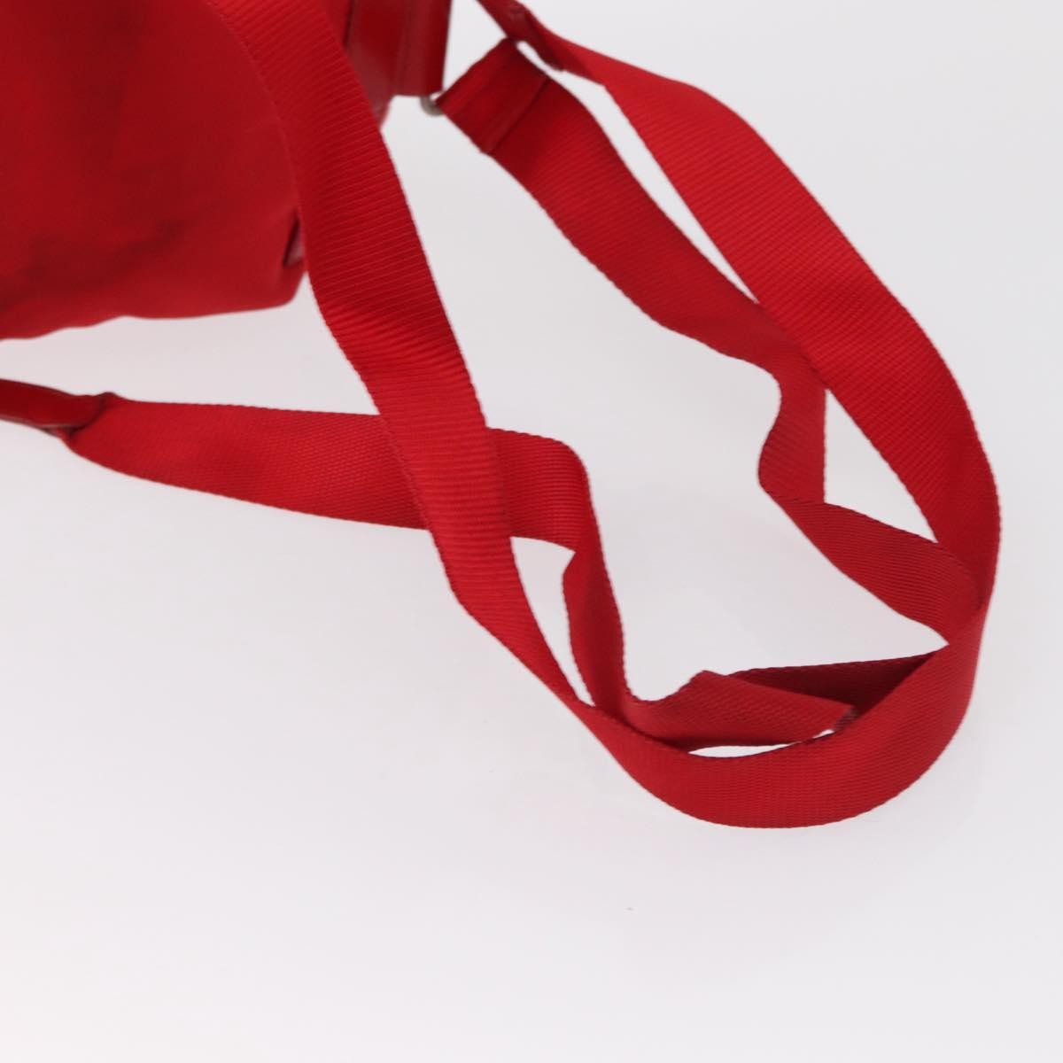 Prada PRADA Backpack Nylon Red Silver Authentic 164789 Bag