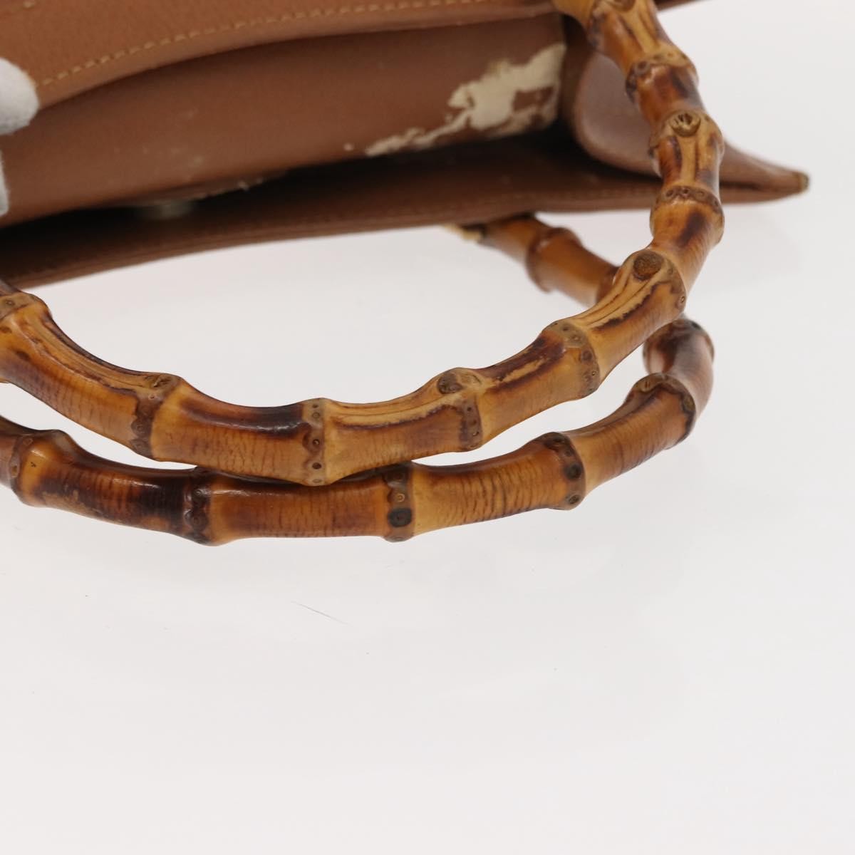 Gucci GUCCI Bamboo Hand Bag Leather Brown Gold 002 2853 0260 0 Authentic ep11300