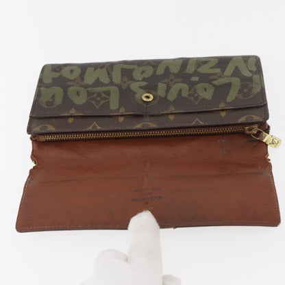 Louis Vuitton LOUIS VUITTON Graffiti Porte Monnaie Credit Wallet Khaki M92188 Authentic ARZ914 Bag