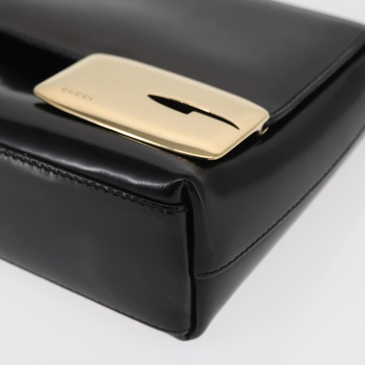 Gucci GUCCI Shoulder Bag Patent leather Black Gold 007 3444 0282 Authentic ti3515