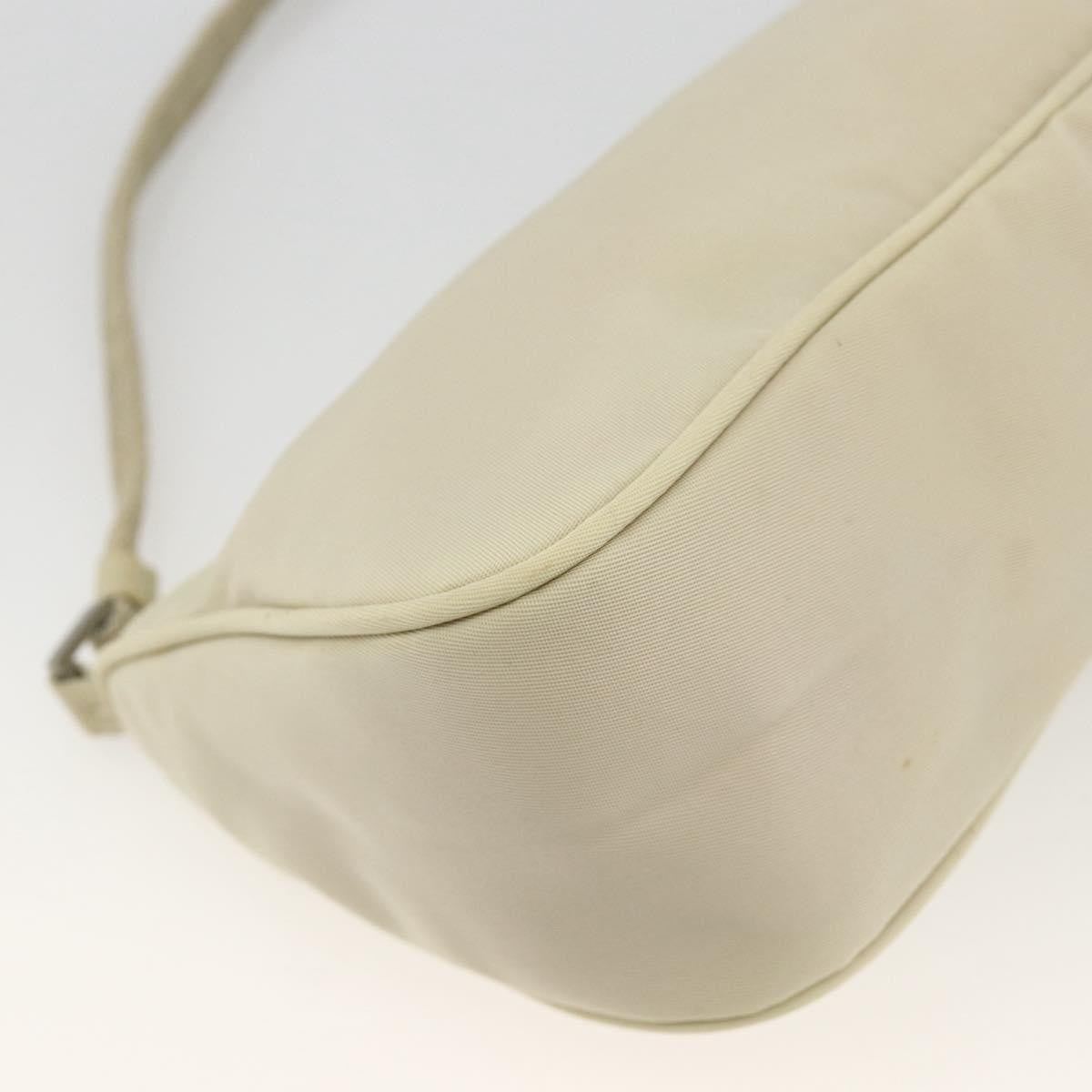 Prada PRADA Accessory Pouch Nylon Beige Silver Authentic BAZ860A Bag