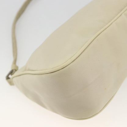 Prada PRADA Accessory Pouch Nylon Beige Silver Authentic BAZ860A Bag