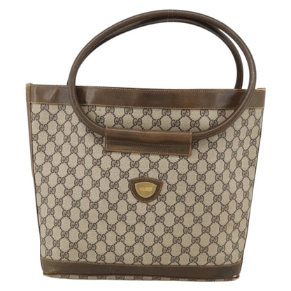 Gucci GUCCI GG Supreme Shoulder Bag PVC Beige Gold Authentic bs34284