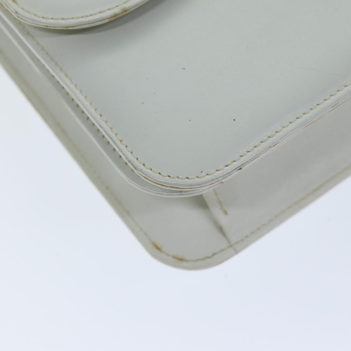 Gucci GUCCI Hand Bag Leather White Authentic yk12076