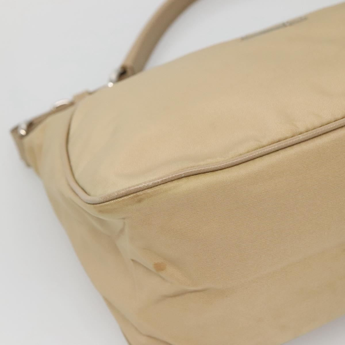 Prada PRADA Shoulder Bag Nylon Beige Silver Authentic 120952