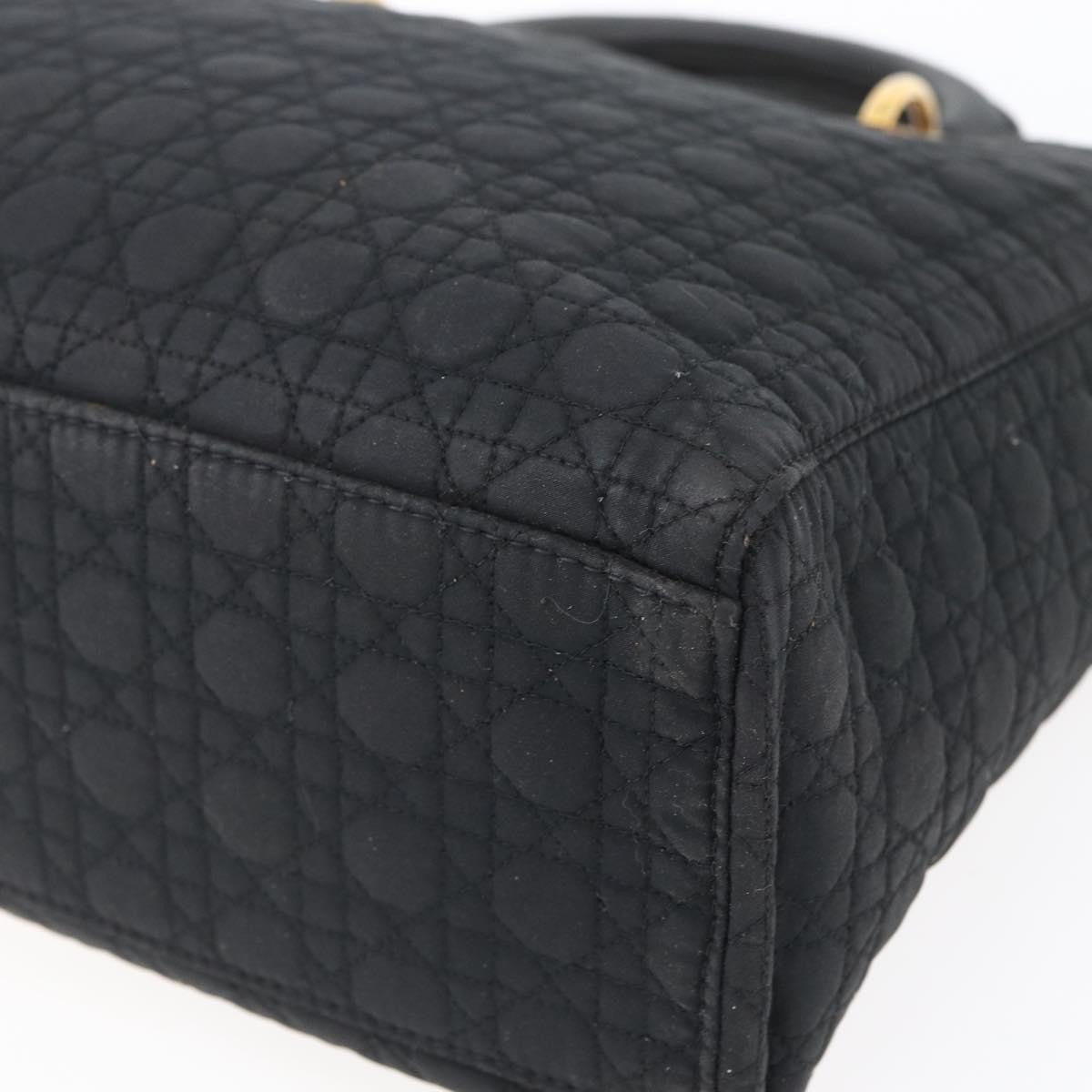 Dior Christian Dior Canage Hand Bag Black Gold Authentic 149311