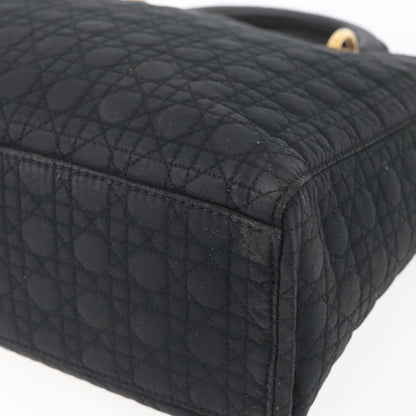 Dior Christian Dior Canage Hand Bag Black Gold Authentic 149311
