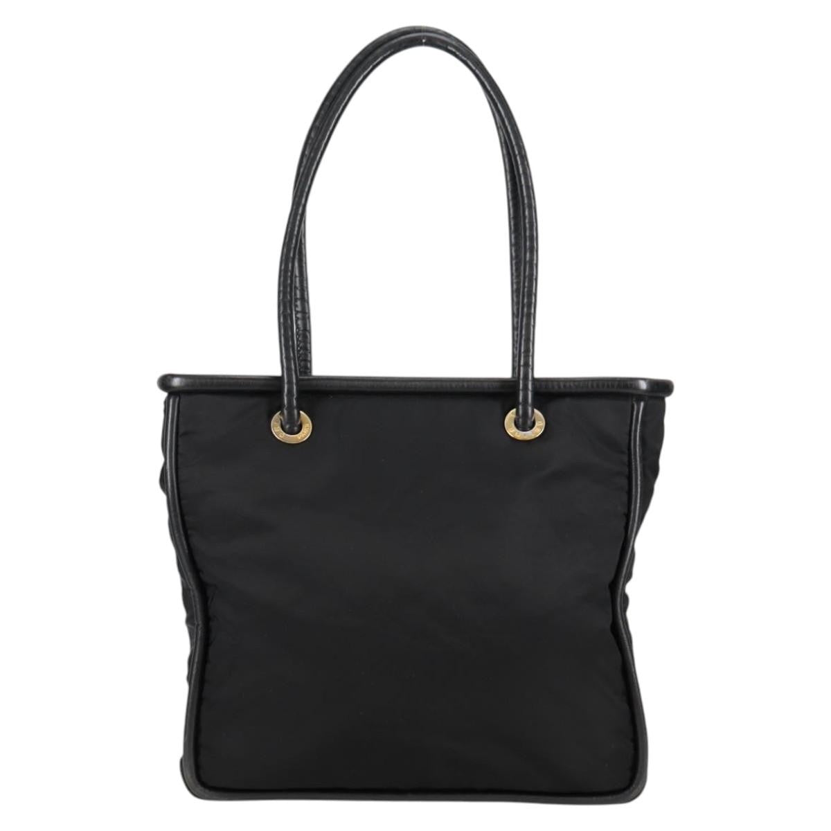Celine CELINE Tote Bag Nylon Black Gold Authentic 136206