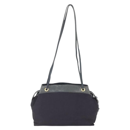 Loewe LOEWE Shoulder Bag Nylon Navy Gold Authentic 159401