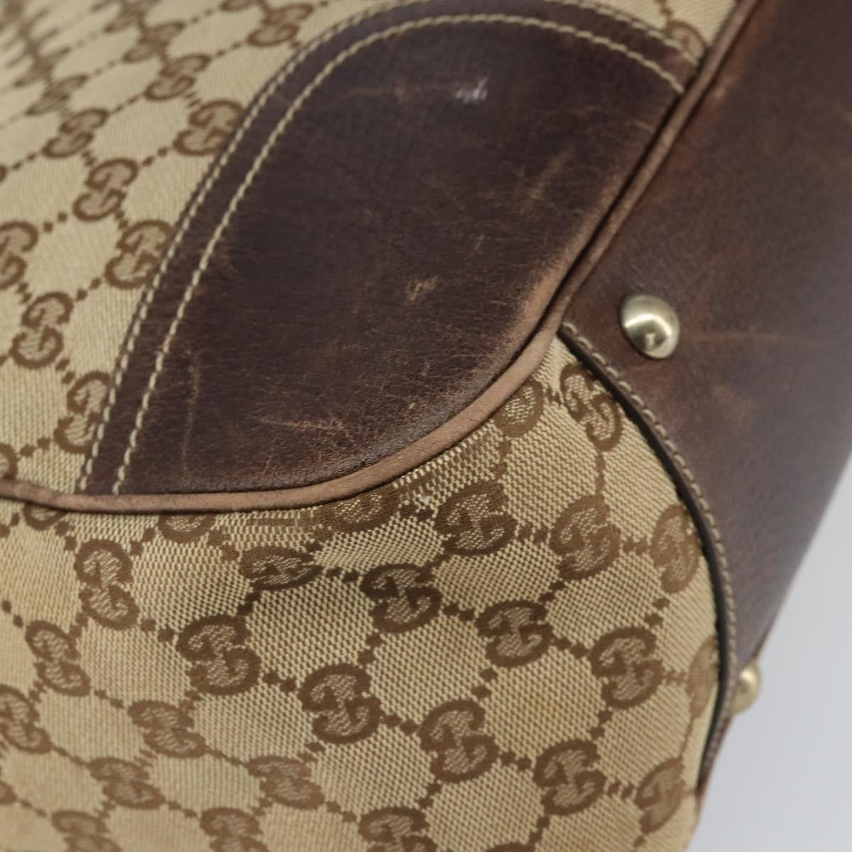 Gucci GUCCI GG Canvas Web Sherry Line Pretty Tote Bag Beige Gold 161719 Authentic 168420