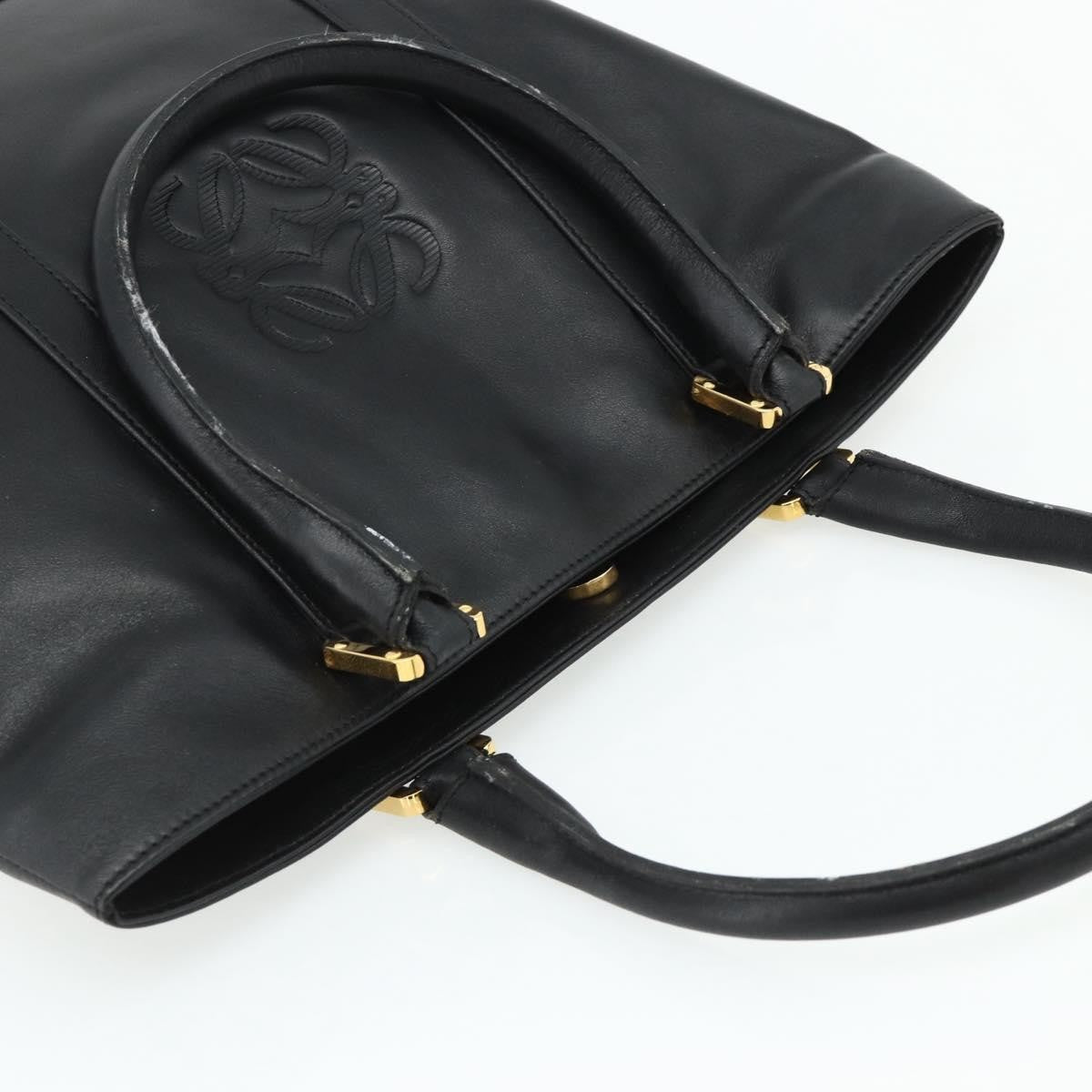 Loewe LOEWE Anagram Tote Bag Leather Black Gold Authentic 162466