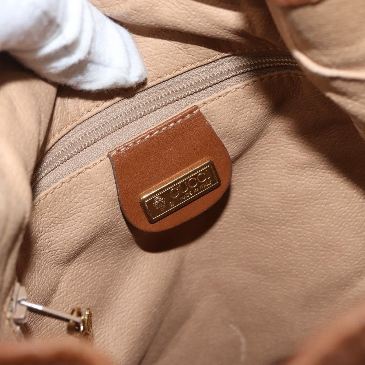 Gucci GUCCI GG Canvas Shoulder Bag Beige Gold Authentic BA10397