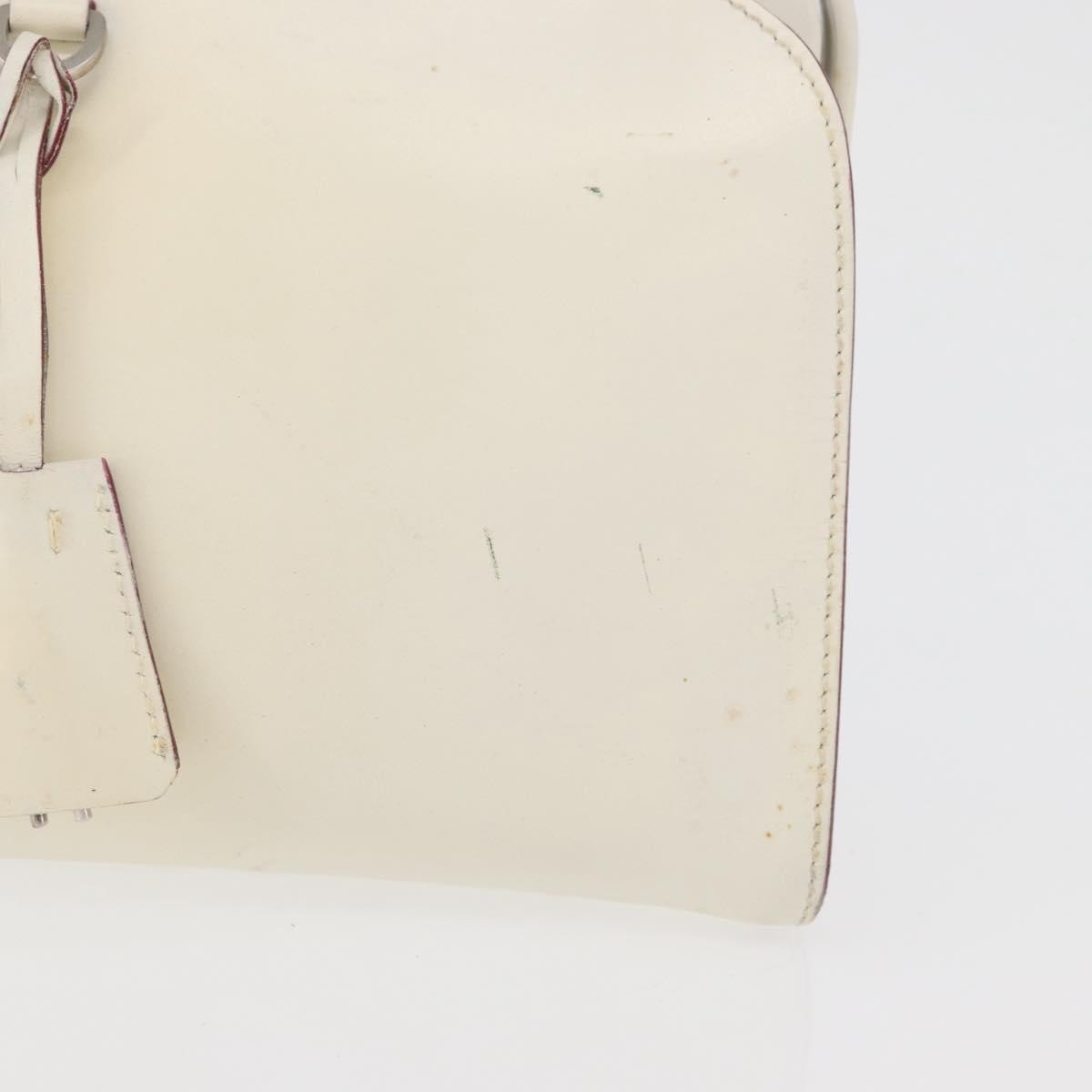 Prada PRADA Hand Bag Leather White Silver Authentic 178207