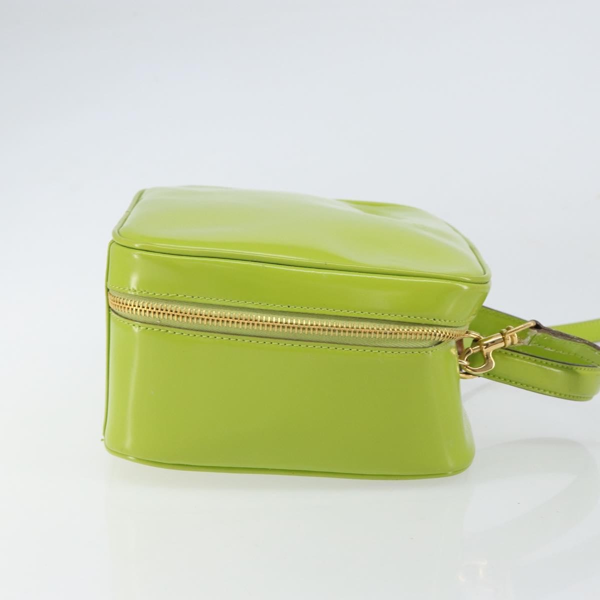 Gucci GUCCI Bamboo Hand Bag Enamel 2way Green Gold 000 2040 0323 Authentic 160576