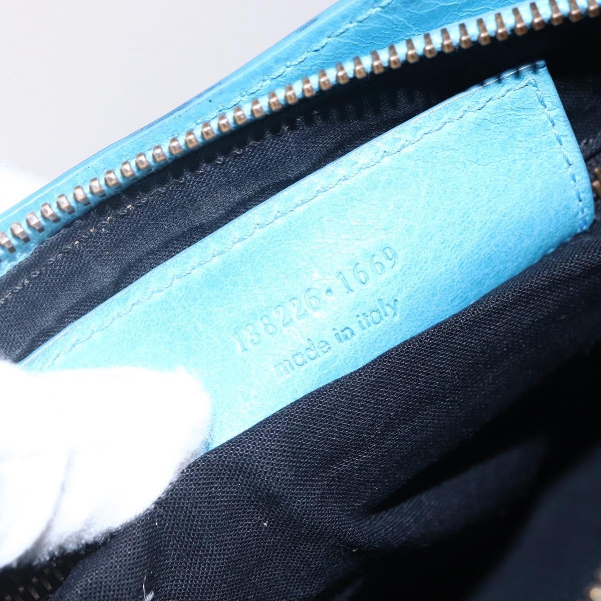 Balenciaga BALENCIAGA The Shoulder Shoulder Bag Leather Blue 138226 Authentic 149200