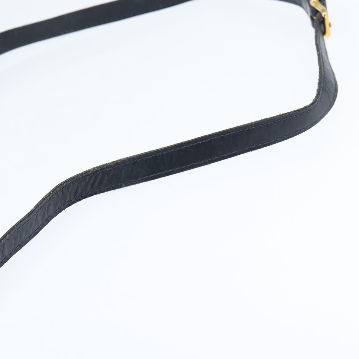 Celine CELINE Shoulder Bag Leather Navy Gold Authentic 149191