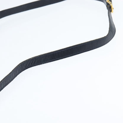 Celine CELINE Shoulder Bag Leather Navy Gold Authentic 149191