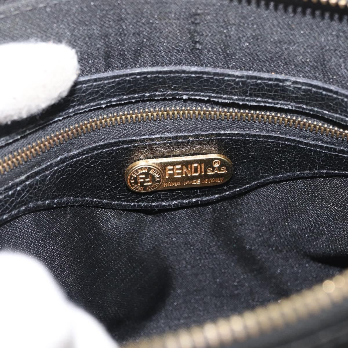 Fendi FENDI Hand Bag Patent leather 2way Black Gold Authentic ti3390