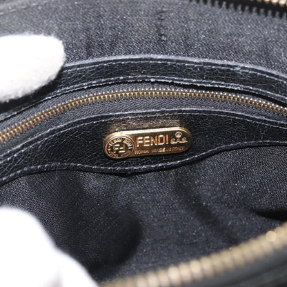 Fendi FENDI Hand Bag Patent leather 2way Black Gold Authentic ti3390
