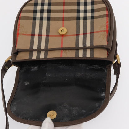 Burberrys Burberrys Nova Check Shoulder Bag Canvas Beige Gold Authentic ep13205