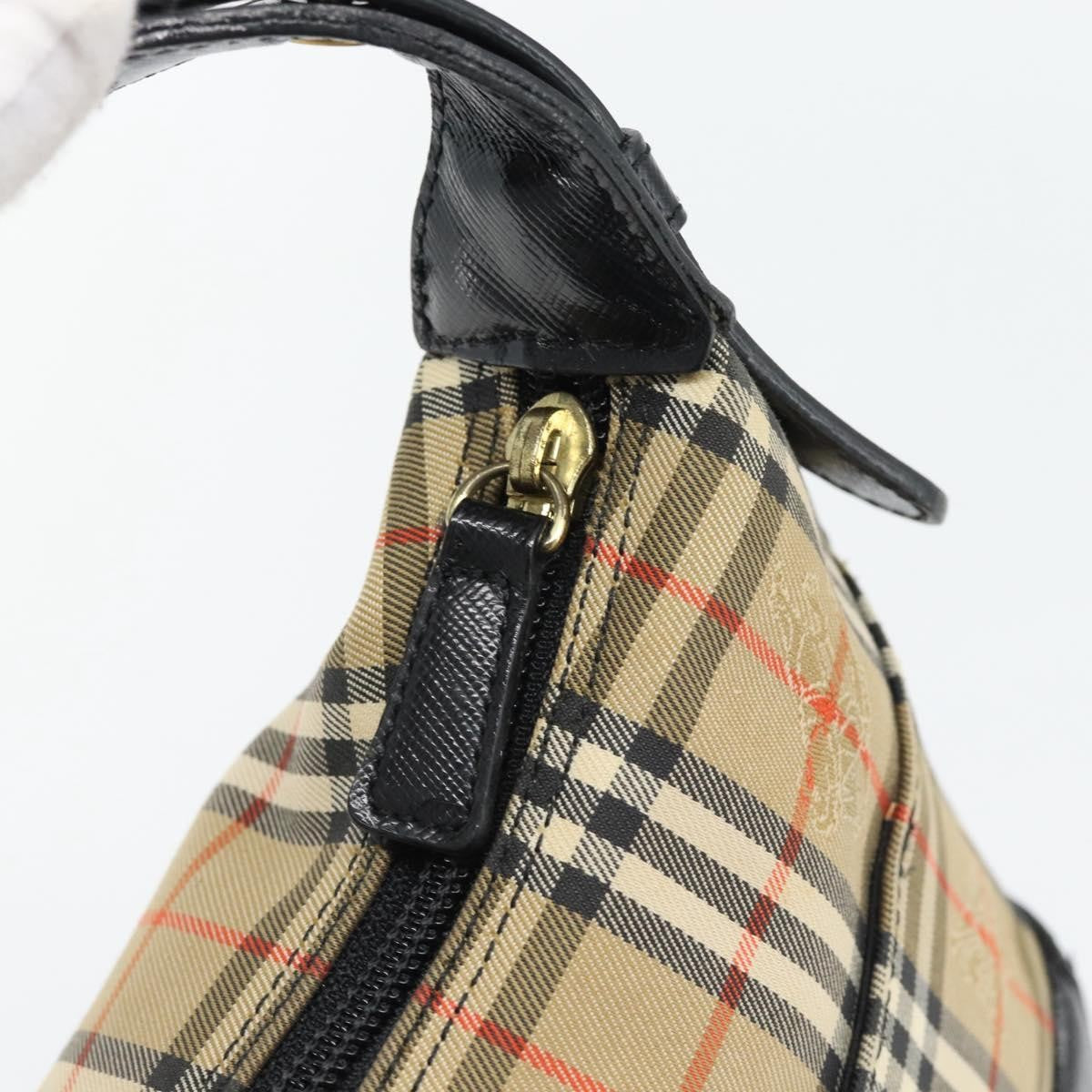 Burberry BURBERRY Nova Check Shoulder Bag Canvas Beige Gold Authentic 182559