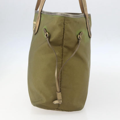 Prada PRADA Hand Bag Nylon Khaki Gold Authentic 159131