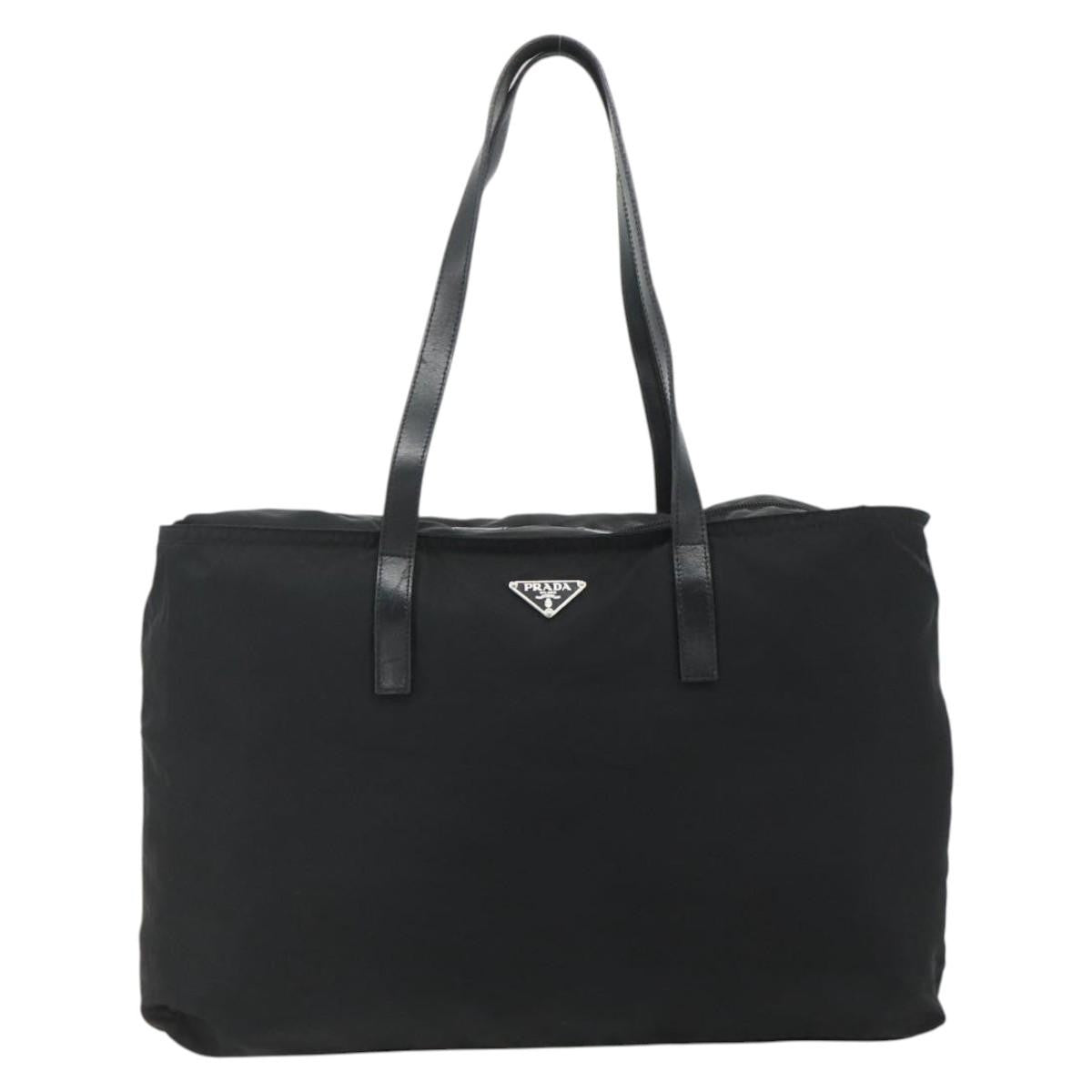 Prada PRADA Tote Bag Nylon Black Silver Authentic ep14252