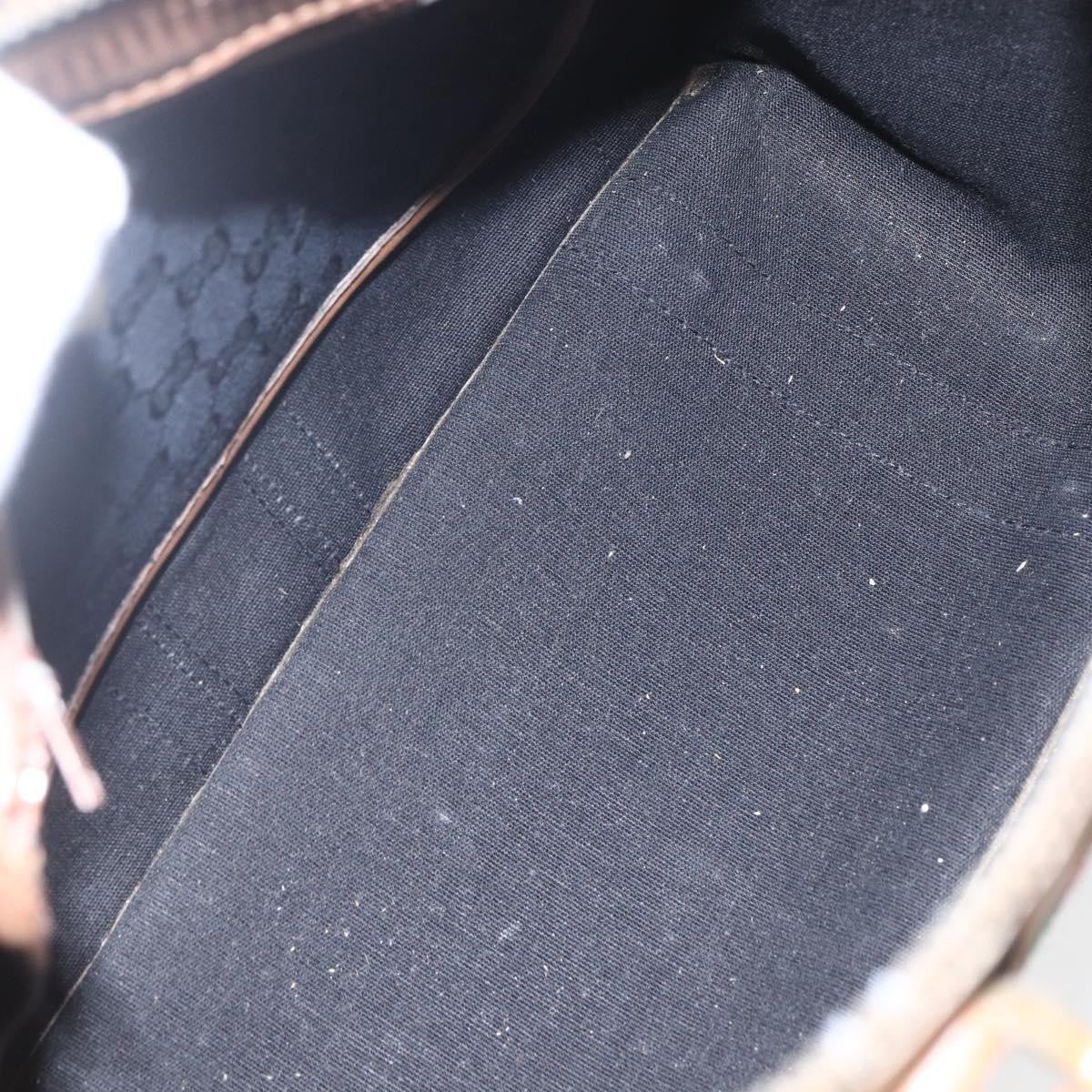 Gucci GUCCI Web Sherry Line GG Canvas Hand Bag 2way Black Gold Authentic gh1528