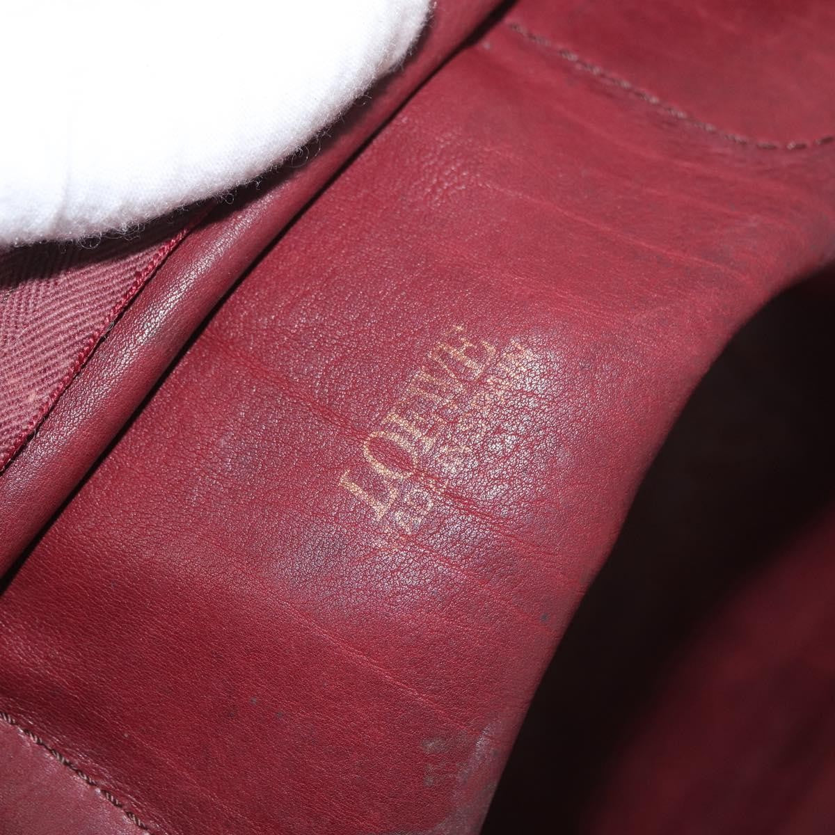 Loewe LOEWE Anagram Hand Bag Suede Leather Bordeaux Gold Authentic bs34369