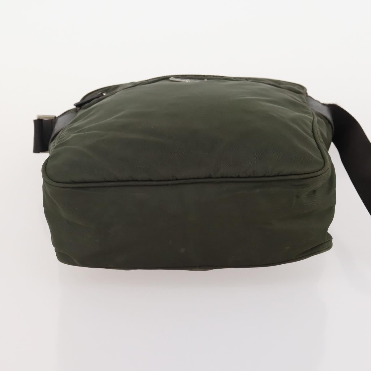 Prada PRADA Shoulder Bag Nylon Leather 3 Set Beige Khaki Authentic YKZ717