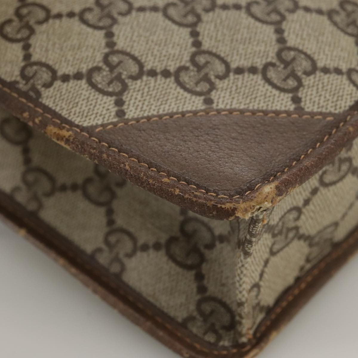 Gucci GUCCI GG Supreme Clutch Bag PVC Beige Authentic yk16830